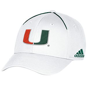 Adult adidas Miami Hurricanes Coach Flex-Fit Cap