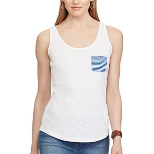 Women's Chaps Striped-Pocket Tank