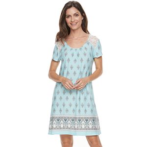 Women's Croft & Barrow® Pajamas: Lace Trim Sleep Shirt