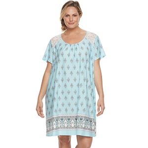 Plus Size Croft & Barrow® Pajamas: Lace Trim Sleep Shirt