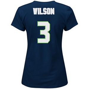 Plus Size Majestic Seattle Seahawks Russell Wilson Name and Number Tee