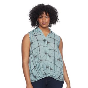 Plus Size Rock & Republic® Plaid Sleeveless Shirt