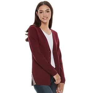 Juniors' SO® Colorblock Varsity Cardigan