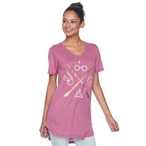 Juniors' Harry Potter Icons & Wands Tunic Graphic Tee