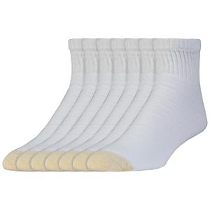 Extended Size GOLDTOE 6-pack + 1 Bonus Cushioned Quarter Socks