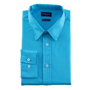 Men's Nick Dunn Modern-Fit Stretch Performance Dress Shirt