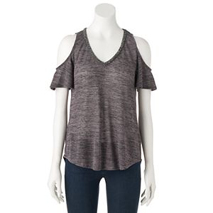 Women's Juicy Couture Embellished Cold-Shoulder Tee