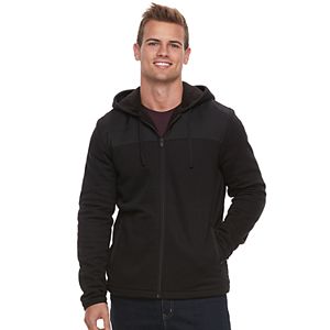 Men's Apt. 9® Mixed Media Sherpa-Lined Knit Jacket
