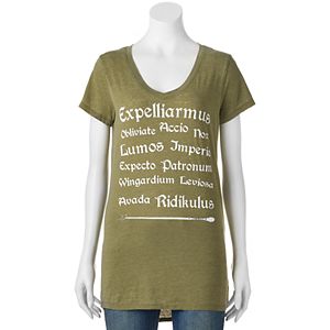 Juniors' Harry Potter Spells List Graphic Tee