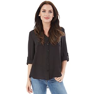 Juniors' IZ Byer California Solid Roll-Tab Shirt