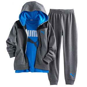 Boys 4-7 PUMA 3-pc. Zip Hoodie, Graphic Tee & Pants Set