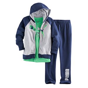 Boys 4-7 PUMA 3-pc. Zip Hoodie, Graphic Tee & Pants Set