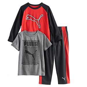 Toddler Boy PUMA 3-pc. Long Sleeve Tee, Short Sleeve Tee & Pants Set