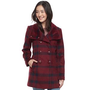 Juniors' IZ Byer Plaid Faux-Wool Jacket