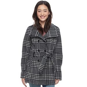 Juniors' IZ Byer Micro Fleece Houdstooth Jacket