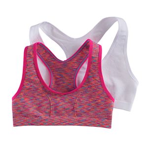 Girls 7-16 Maidenform 2-pk. Space-Dyed & Solid Seamless Sports Bras