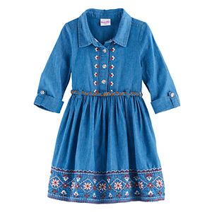 Girls 4-6x Nannette Embroidered Chambray Dress