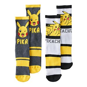 Boys 2-Pack Pokemon Pikachu Crew Socks