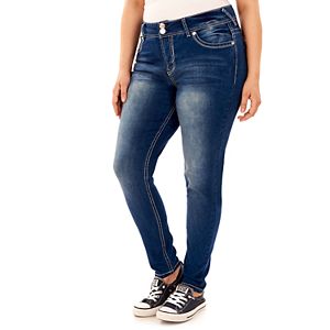 Juniors' Plus Size Wallflower Luscious Curvy Skinny Jeans