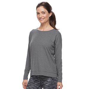 Petite Tek Gear® Cross Back Long Sleeve Top