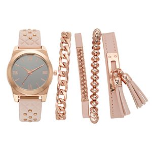 Women's Studded Watch & Bracelet Set
