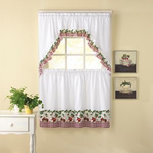 CHF Apple Blossom 3-pc. Swag Tier Kitchen Curtain Set