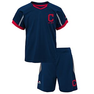 Toddler Majestic Cleveland Indians Legacy Tee & Shorts Set