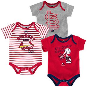 Baby Majestic St. Louis Cardinals Go Team 3-Pack Bodysuit Set