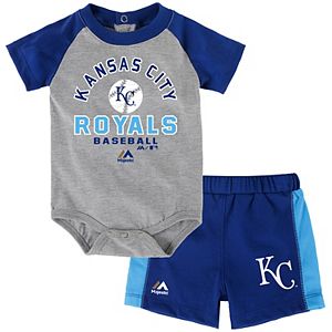 Baby Majestic Kansas City Royals Fan Favorite Bodysuit & Shorts Set
