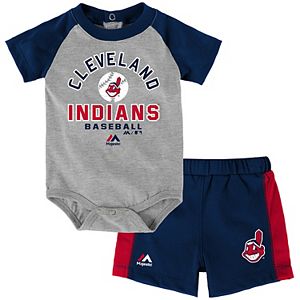 Baby Majestic Cleveland Indians Fan Favorite Bodysuit & Shorts Set
