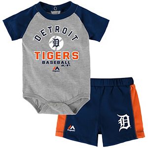 Baby Majestic Detroit Tigers Fan Favorite Bodysuit & Shorts Set