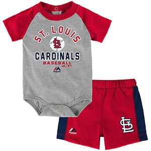 Baby Majestic St. Louis Cardinals Fan Favorite Bodysuit & Shorts Set