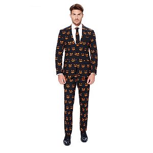 Men's OppoSuits Slim-Fit Black-O Jack-O Suit & Tie Set