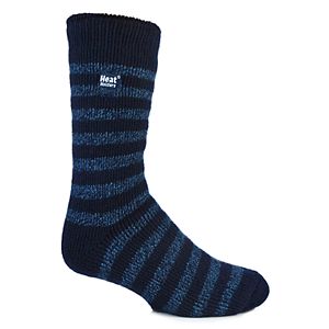 Men's Heat Holders Striped Twist Thermal Performance Crew Socks