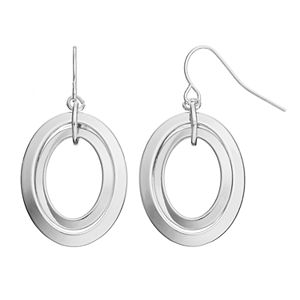 Chaps Concentric Oval Nickel Free Drop Earrings