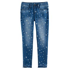 Girls 7-16 SO® High-Rise Star Print Ankle Jeans