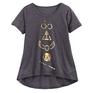 Girls 7-16 Harry Potter Foil Icons Graphic Tee