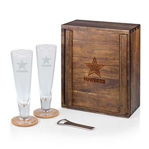 Picnic Time Dallas Cowboys Pilsner Beer Glass Gift Set