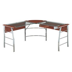 Altra Wingate Glass Top L-Shaped Computer Desk