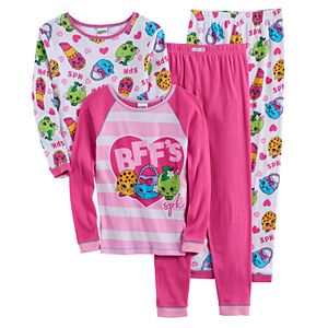 Girls 4-10 Shopkins Kooky Cookie, Handbag Harriet, Lippy Lips & Apple Blossom Tops & Bottoms Pajama Set