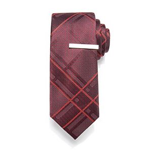 Men's Apt. 9® Patterned Skinny Tie with Tie Bar