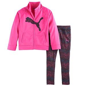 Girls 4-6x PUMA Logo Jacket & Print Leggings Set