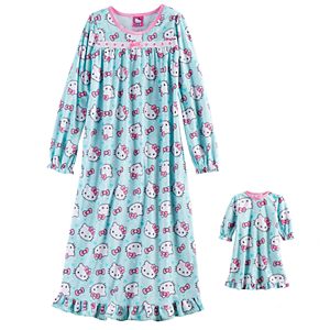 Girls 4-10 Hello Kitty® Pink Bow Nightgown & Doll Gown Set