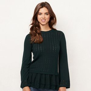 Women's LC Lauren Conrad Pointelle Babydoll Sweater