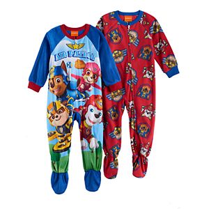 Toddler Boy Paw Patrol Chase, Marshall, Rubble & Skye Fleece One-Piece Footed Pajama Set