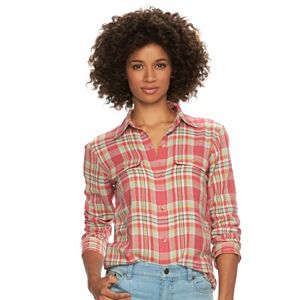 Women's Chaps Plaid Twill Button-Down Shirt