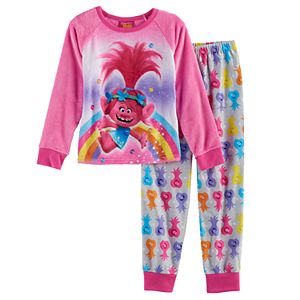 DreamWorks Trolls Poppy Girls 4-12 Plush Top & Bottoms Pajama Set