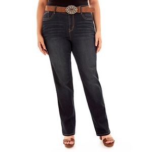 Juniors' Wallflower Belted Curvy Bootcut Jeans