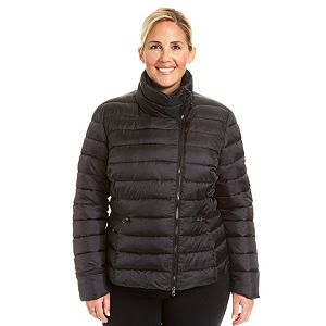 Plus Size Champion Asymmetrical Quilted Puffer Coat