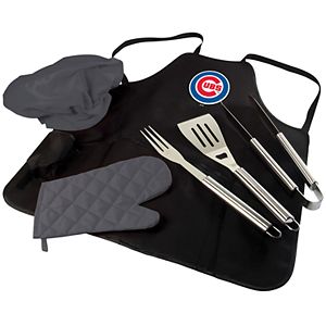 Picnic Time Chicago Cubs BBQ Apron, Utensil & Tote Set